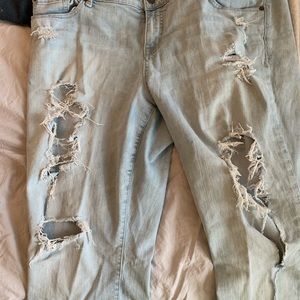 Extremely distressed jeans